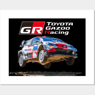WRC TOYOTA GR YARIS - gazoo racing Sebastien Ogier Elfyn Evans Jump Posters and Art
